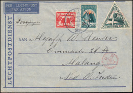 KLM-Flugpost Postjager/Pelikaan Amsterdam-Malang 9.12.33, Ab HAARLEM 7.12.33 - Airmail