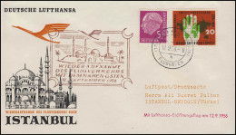 Luftpost Lufthansa Eröffnungsflug Frankfurt Main/ Istanbul 12.9.1956 - Eerste Vluchten