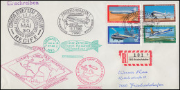 617-620 Luftfahrt-Satz Schmuck-R-Brief Zeppelin-Flüge SSt FRIEDRICHSHAFEN 2.7.80 - Covers & Documents