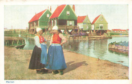 PAYS BAS - Marken -Vue Sur Le Port -  Animé - Colorisé - Carte Postale Ancienne - Marken