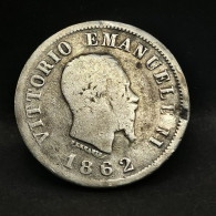 50 CENTESIMI ARGENT 1862 N VICTOR EMMANUEL II 630433 Ex. ITALIE / ITALIA SILVER - 1861-1878 : Vittoro Emanuele II