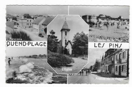 CPSM MULTIVUES QUEND PLAGE LES PINS, PANORAMA, ENTREE DE LA PLAGE, L'EGLISE, AVENUE, Format 9 Cm Sur 14 Cm Environ, 80 - Quend