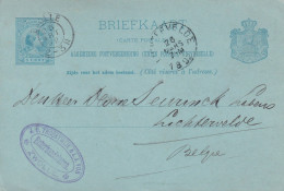 Briefkaart Firmastempel 25 Mrt 1892 Zwolle (kleinrond) Naar Lichtervelde Belgie - Poststempel