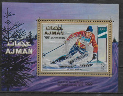 AJMAN  BF * *  SURCHARGE   Jo 1972   Ski - Winter 1972: Sapporo