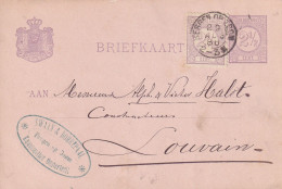 Briefkaart Firmastempel  29 Aug 1886 Bergen Op Zoom (kleinrond) Naar Louvain - Poststempels/ Marcofilie