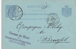 Briefkaart Firmastempel  15 Jan 1898 Groningen (grootrond) Naar Brussel - Poststempel
