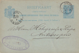 Briefkaart Firmastempel 7 Okt 1888 Doesburg (leinrrond) Naar Antwerpen - Poststempel