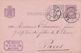 Briefkaart Firmastempel 10 Feb 1897 Maastricht (grootrond) Naar Parijs - Poststempel