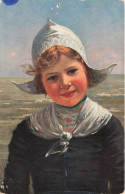 ARTS - Peintures Et Tableaux - Un Enfant Au Bord De La Plage - Carte Postale Ancienne - Malerei & Gemälde