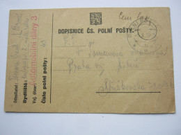 1938 , Sudetenland , Feldpostkarte Einer Tschechischen Automobil Einheit - Lettres & Documents