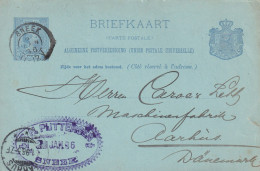 Briefkaart Firmastempel 2 Jan 1896 Sneek (kleinrond) Naar Aarhus Denemarken - Postal History