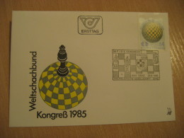 WELTSCHACHBUND KONGRESS Chess Echecs Ajedrez GRAZ 1985 FDC Cancel Cover AUSTRIA - Chess