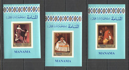 NW0212 IMPERF 1968 MANAMA ART PAINTINGS VELAZQUEZ BL66-68 MICHEL 20 Euro MNH - Otros & Sin Clasificación