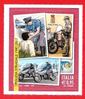 2017 (3806) Anniversario Della Polizia Stradale - 2011-20: Nieuw/plakker