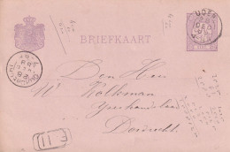 Briefkaart 28 Dec 1888 Uden (hulpkantoor Kleinrond) Naar Dordrecht - Marcophilie
