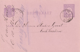 Briefkaart 17 Mei 1891 Zetten (hulpkantoor Kleinrond) Naar Enkhuizen - Storia Postale