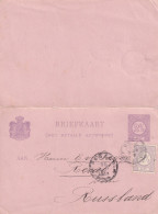 Dubbele Briefkaart 4 Apr 1883 's Gravenhage (kleinrond) Naar Russland - Postal History