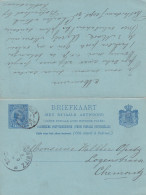 Dubbele Briefkaart 7 Sep 1895 Rotterdam (kleinrond) Naar Chemnitz - Poststempels/ Marcofilie