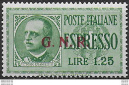 1943 Repubblica Sociale Espressi Lire 1,25 Var MNH Sassone N. 19/IIh - Autres & Non Classés