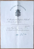 Soldat Militaire Armée Belge Brevet Diplôme (sans Médaille) Résistance - Documents