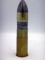 Obus Français De Rupture De 37mm Hotchkiss Gravé Et Tranformé En Briquet  - WW1 - Inerte - 1914-18