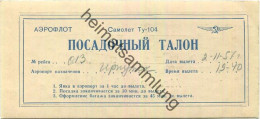 Boarding Pass - Aeroflot 1957 TY-104 - Bordkarten