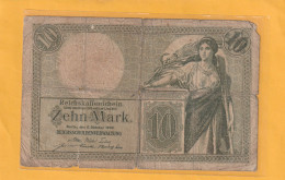 REICHSKAFFENSCHEIN  .  10 MARK  .  6-10-1906  .  Q. NR 1465273 - 10 Mark