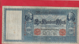 REICHSBANKNOTE  .  100 MARK  .  RED SERIAL  .  N°  E.1971764  .  21-4-1910 - 100 Mark