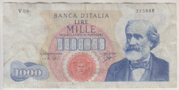 Banca D'Italia Lire Mille Giuseppe Verdi I° Tipo Dec. Min. 1962 - 1.000 Lire