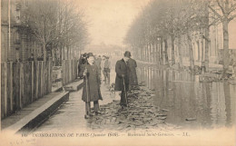 Paris * 6ème * Le Boulevard St Germain * Inondations De Paris Janvier 1910 * Crue Catastrophe - Arrondissement: 06