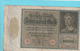 REICHSBANKNOTE  .  10.000 MARK  .  19-1-1922  .  N°  D.2086106 - 10.000 Mark