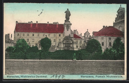 AK Warschau, Mickiewicz Denkmal  - Poland