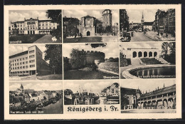 AK Königsberg, Universität, Wrangelturm, Steindamm, Schloss  - Ostpreussen