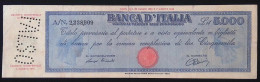 FALSO D'EPOCA- Repubblica Italiana - 5000 Lire Titolo Provvisorio (Testina) - 12/07/1947 - MOLTO RARA (R2) - 2.000 Lire