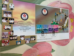 Hong Kong Stamp FDC Table Tennis Cycle Billiards Swim Asian Games Winners Special Cover - Storia Postale