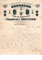 GARD VIC LE FESQ  VINS DE MONTAGNE  F BOISSIER ANNEE  1897 TROUS ARCHIVES FORMAT A4 - Alimentaire