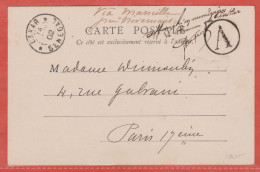 SENEGAL CARTE POSTALE AFFRANCHIE EN NUMERAIRE DE 1902 DE DAKAR POUR PARIS FRANCE - Briefe U. Dokumente
