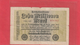 REICHSBANKNOTE  .  10.000.000 MARK  .  22-8-1923  .  N°  078362 - 10 Mio. Mark