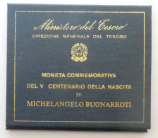 Repubblica Italiana - 500 Lire Argento 1975 Michelangelo Buonarroti - Jahressets & Polierte Platten