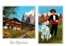 Carte Brodée Les Pyrénées  RV - Brodées