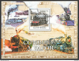 Bc685 2011 Guinea-Bissau Transport Steam Trains Comboios A Vapor Bl Mnh - Trenes