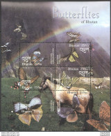 Pk278 Bhutan Fauna Moths & Butterflies Insects Of Bhutan Kb Mnh Stamps - Papillons