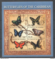 Pk303 St.Vincent Fauna Butterflies Insects Of The Caribbean 1Kb Mnh Stamps - Vlinders