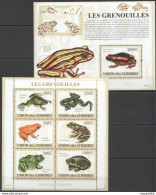 Uc053 2009 Comoros Fauna Reptilies Frogs Grenouilles Amphibia Kb+Bl Mnh - Sonstige & Ohne Zuordnung