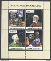 Oz0509 2005 Guinea-Bissau Jules Verne & Locomotives Trains ! Silver #2926-29 Mnh - Trenes