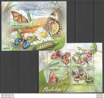 Bc525 2012 Guinea-Bissau Flora & Fauna Butterflies Borboletas Bl+Kb Mnh - Vlinders