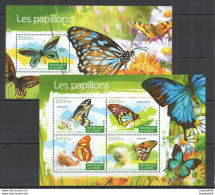 St134 2015 Guinea Butterflies Fauna Insects Les Papillons 1Kb+1Bl Mnh Stamps - Butterflies