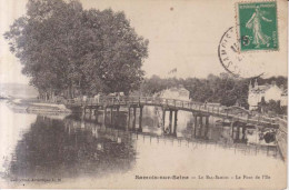 Samois Sur Seine Le Bas Samois  Le Pont De L'ile Carte Postale Animee 1911 - Samois