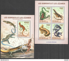 Ic20 2014 Ivory Coast African Fauna Snakes & Lizards Reptiles #1529-2+Bl193 Mnh - Sonstige & Ohne Zuordnung