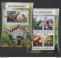 Dj108 2016 Djibouti Fauna Prehistoric Animals Dinosaurs Bl+Kb Mnh - Préhistoriques